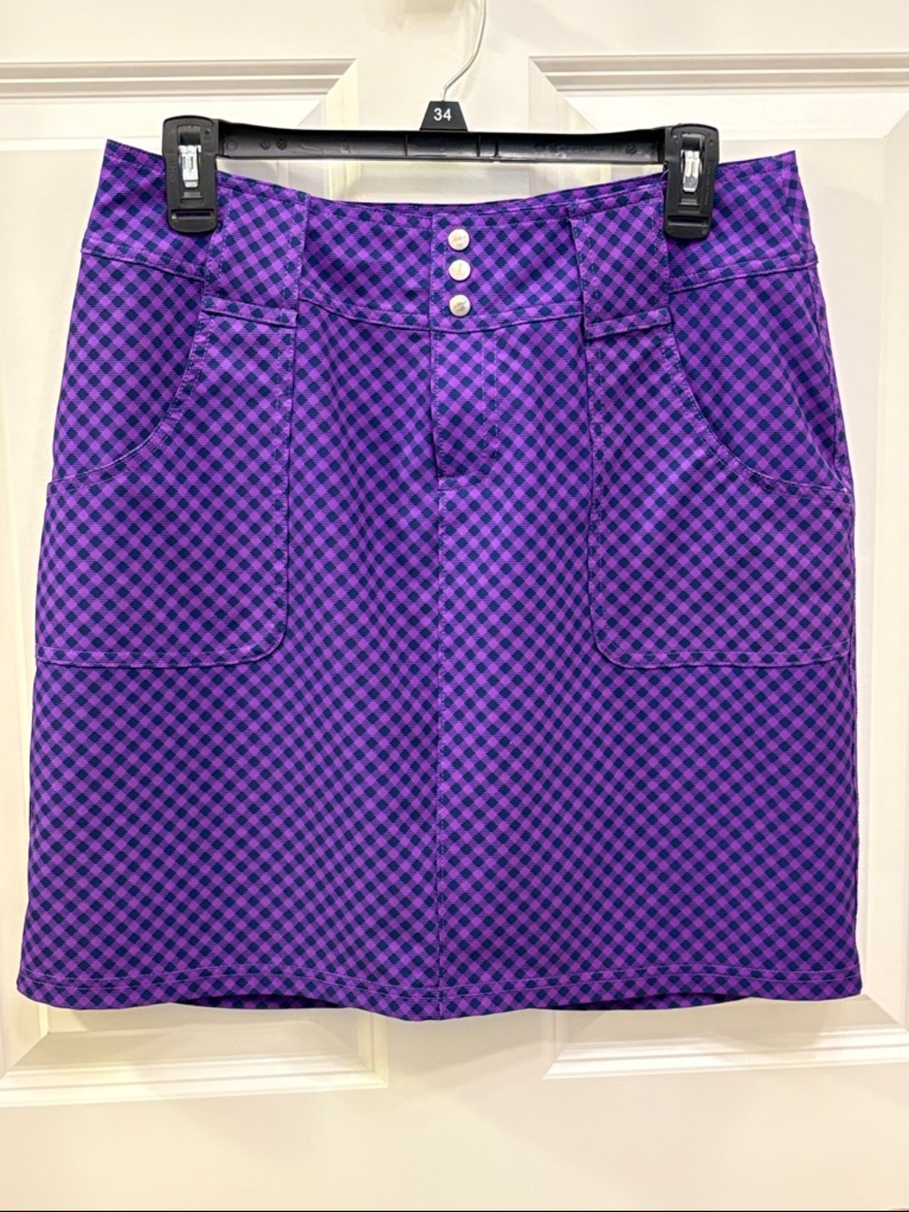 Jofit Purple Checkered Golf Skort with Front Pockets NNT size 6 - Picture 2 of 14